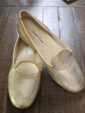 Daniel Green Metallic Gold Loafers for Women